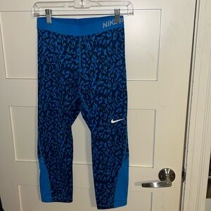 Blue Dri-Fit Nike Pro Leggings